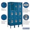 Salsbury Industries Wardrobe Locker, 36" W, 15" D, 66" H, (3) Wide, (9) Openings, Blue 63355BL-U - alternate 2